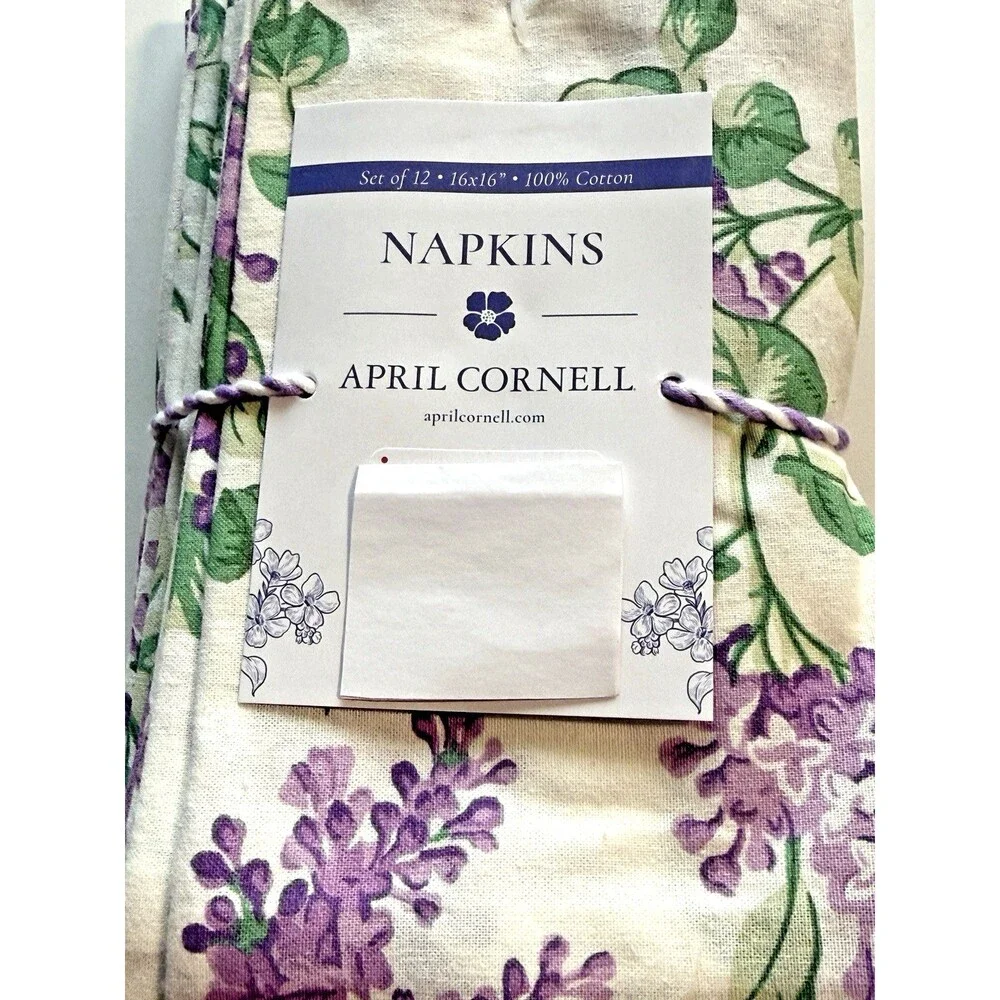 April Cornell Napkins Lilac Festival French Country Garden Cotton Set of 12